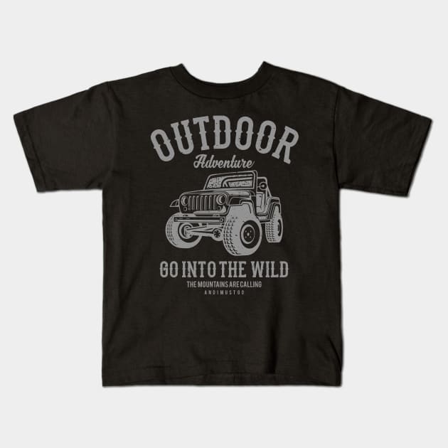 Out door adventure Kids T-Shirt by Cuteepi